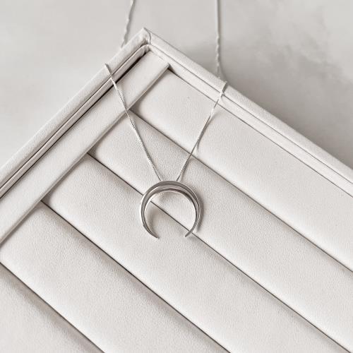 Colar lua invertida pesada 24mm 45cm