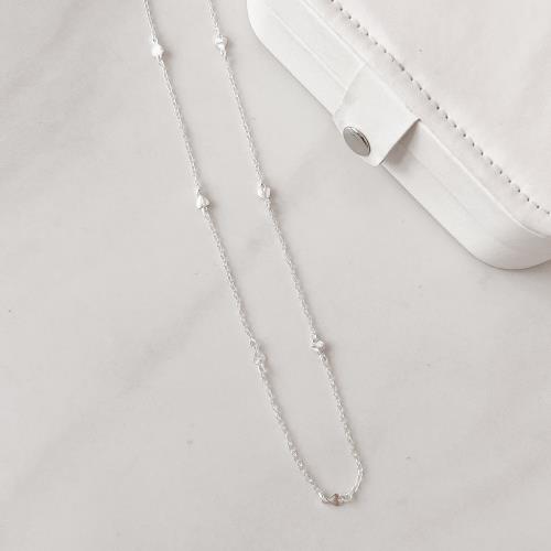 Colar entremeios corações liso e com vinco 5mm 60cm