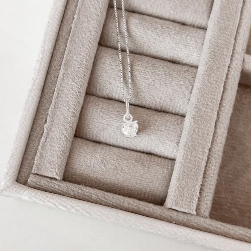 Colar pingente zircônia coração 5mm 40cm