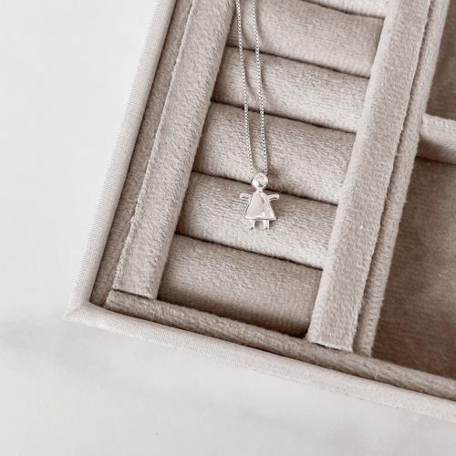 Colar pingente menina 13mm 45cm