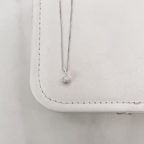 Colar pingente bola toda cravejada 6mm 40cm