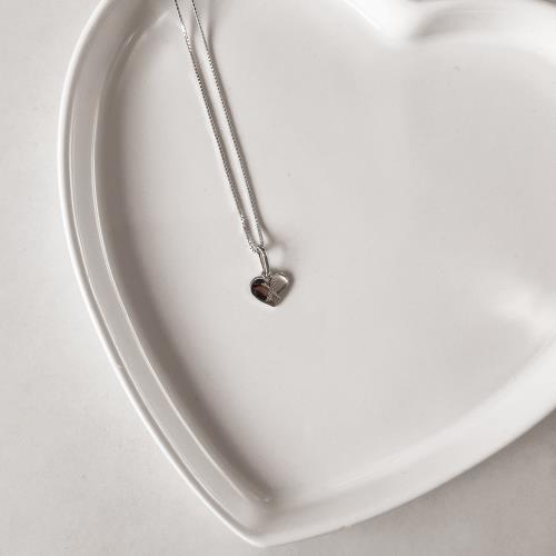 Colar pingente coração letra X 45cm