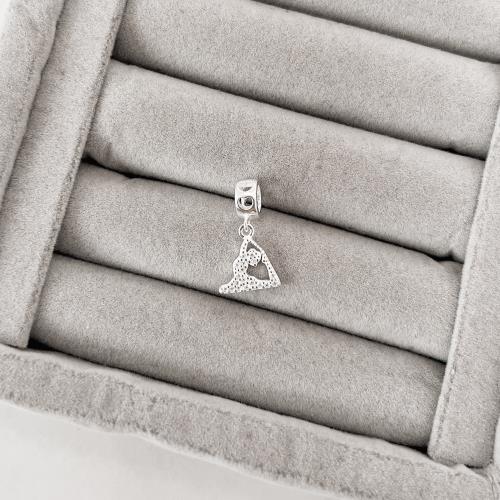 Berloque pingente yoga cravejado elo corações vazados 11mm