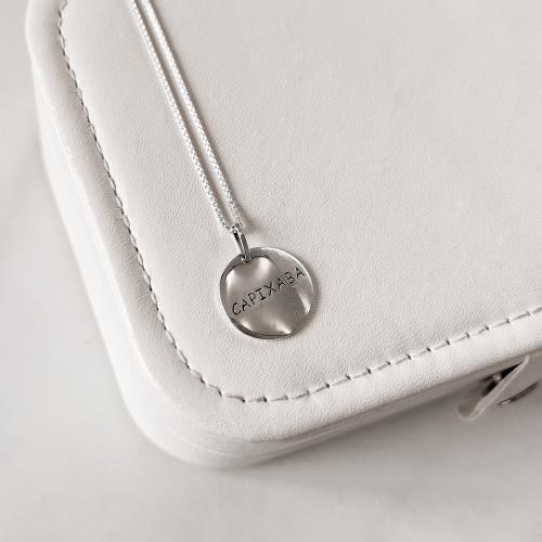 Colar pingente medalha capixaba 40+5cm