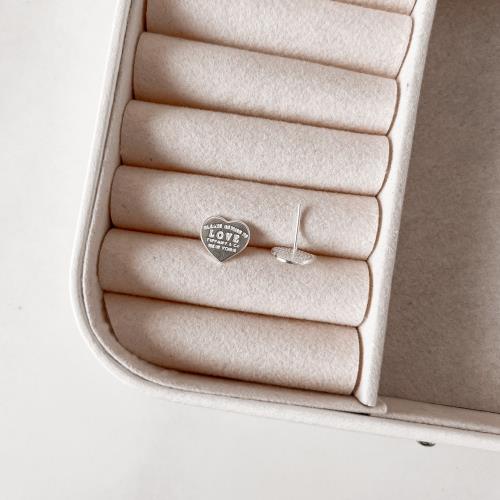 Brinco coração escrito please return to love 11mm