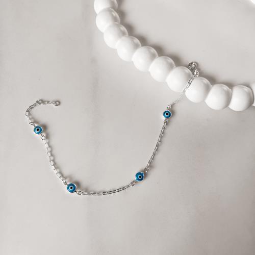 Tornozeleira tiff olho grego azul 7mm