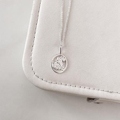 Colar pingente medalha oval São Jorge 17mm corrente cadeadinho 45cm