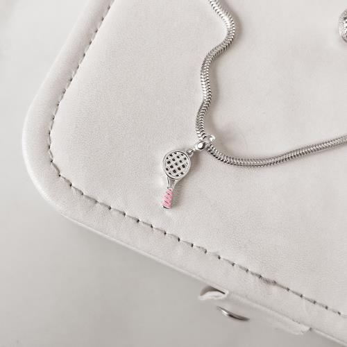 Berloque pingente raquete resina rosa 16mm