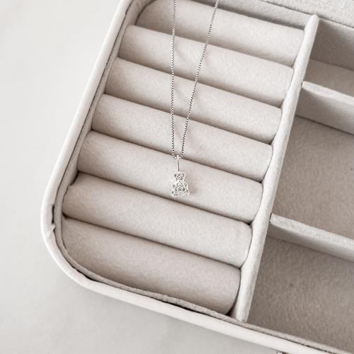 Colar pingente urso cravejado 8mm 40cm