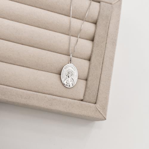 Colar pingente medalha São Pedro 20mm 45cm