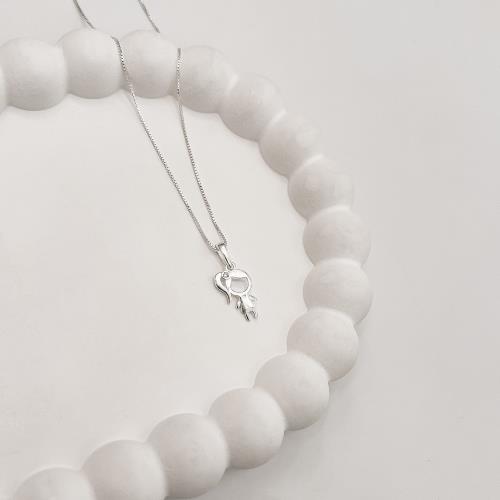 Colar pingente menina detalhe zircônia 14mm 45cm