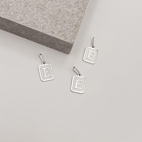 Pingente placa letra E 12mm 
