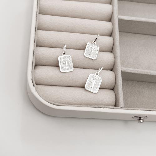 Pingente placa letra T 12mm 