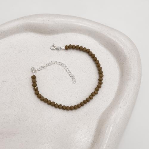 Pulseira cristal nude 4mm 16cm com alongadora