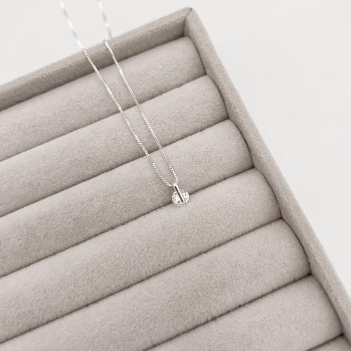 Colar pingente zircônia redonda 5mm 40cm