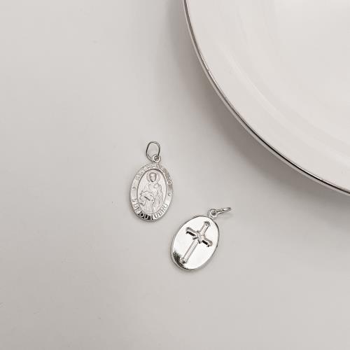 Pingente medalha dupla face São Benedito e cruz 16mm 