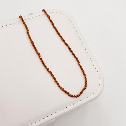 Choker zircônia redonda facetada laranja 2mm