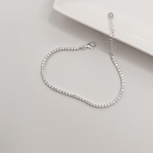 Pulseira Riviera cristal 2mm 15,5cm com alongadora