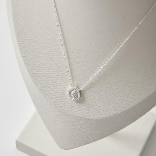 Colar gota toda cravejada 13mm corrente cadeado 40+5cm