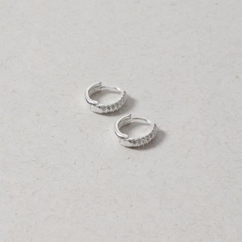 Argola click 11mm cravejado duplo 