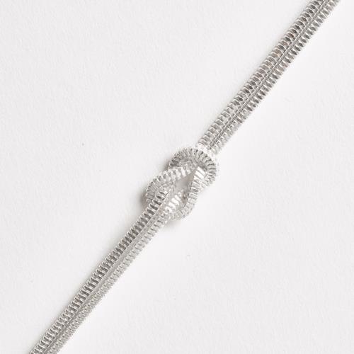 Pulseira corrente dupla com nó 19cm