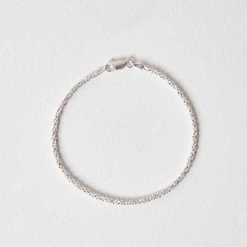 Pulseira corrente pipoca brilhosa 2.3 18,5cm
