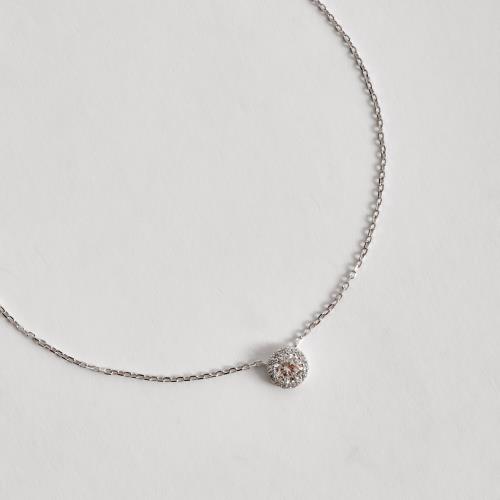 Colar entremeio moissanite cristal 5mm com cravejado corrente cadeadinho 45cm ródio