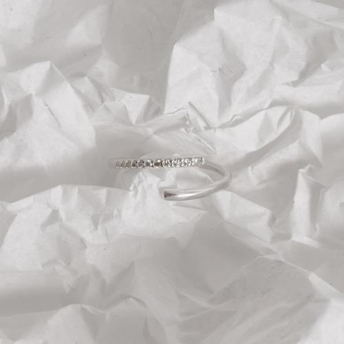 Anel fio liso e cravejado regulável P