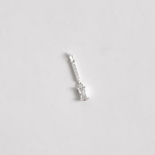 Pingente palito cravejado com zircônia retangular 11mm