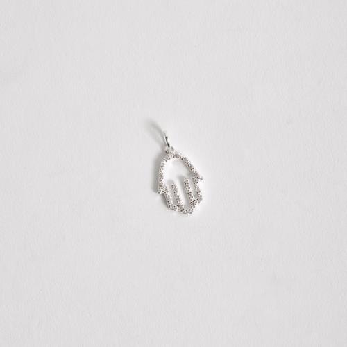 Pingente mão vazada cravejada 19mm