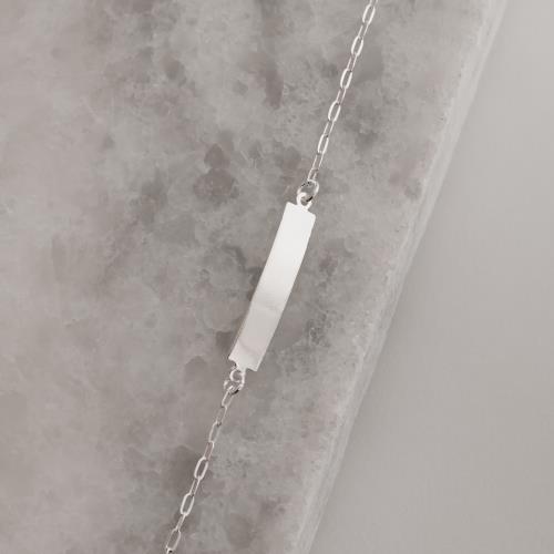 Pulseira infantil placa corrente cadeado 15cm