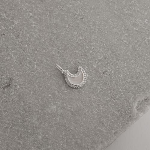 Pingente lua resina com cravejado 12mm