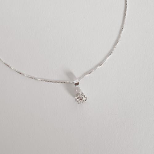 Colar pingente bola cravejada 6mm 40cm