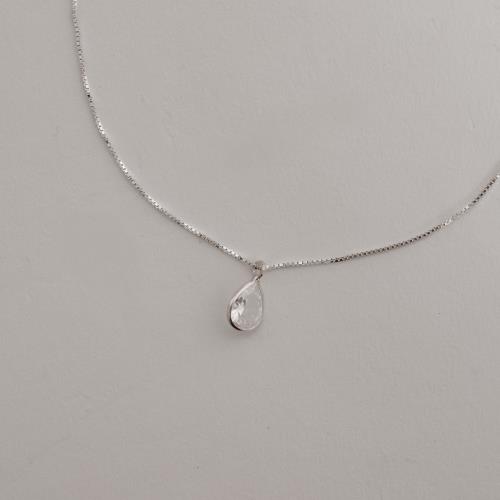 Colar zircônia gota 8mm 45cm