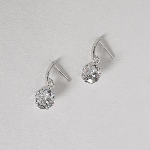 Brinco base com zircônia cristal 8mm