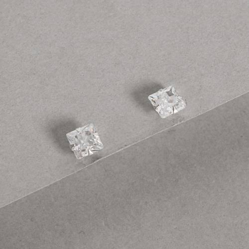 Brinco zircônia quadrada cristal 8mm