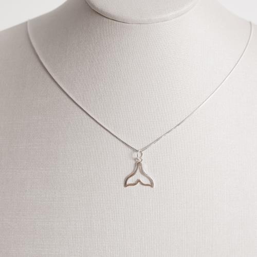 Colar pingente sereia vazada 15mm 45cm