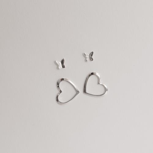 Dupla borboleta vinco 5mm e coração de lado vazado 14mm