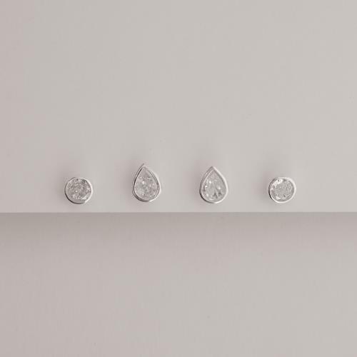 Dupla zircônias embutidas redonda 6mm e gota 8mm