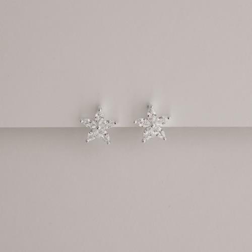 Argola click 10mm flor cravejada