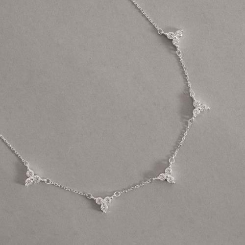 Colar entremeios 3 zircônias 7mm 40+5cm