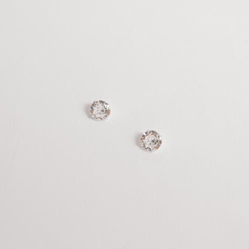 Brinco zircônia redonda cristal 7mm