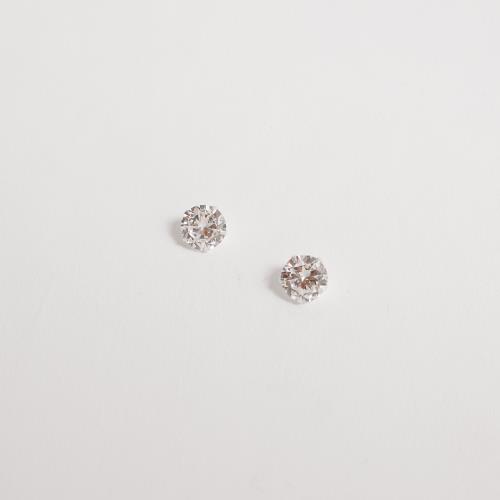 Brinco zircônia redonda cristal 8mm