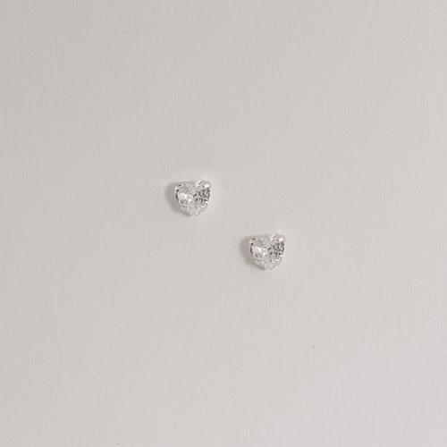 Brinco zircônia coração cristal 5mm