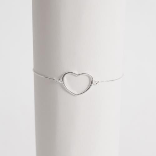 Pulseira entremeio coração vazado 18mm