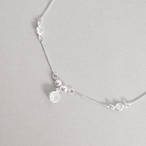 Pulseira entremeio bolas e zircônias com pingente zircônia 6mm