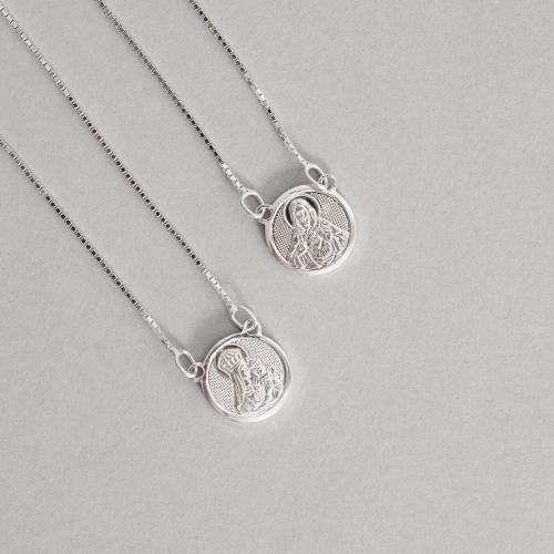 Escapulário medalhas redonda tradicional verso Salmos v15 60cm