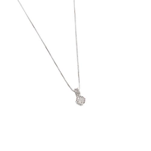Colar pingente zircônia com elo cravejado 11mm 45cm