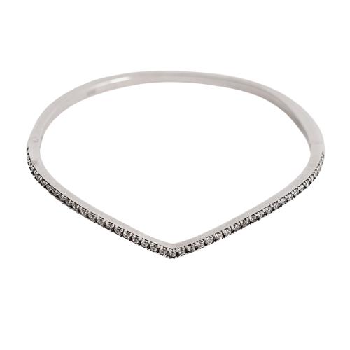 Bracelete V cravejado com fecho lateral