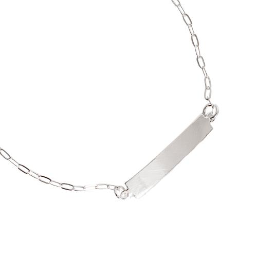 Pulseira infantil placa corrente cadeado 15cm